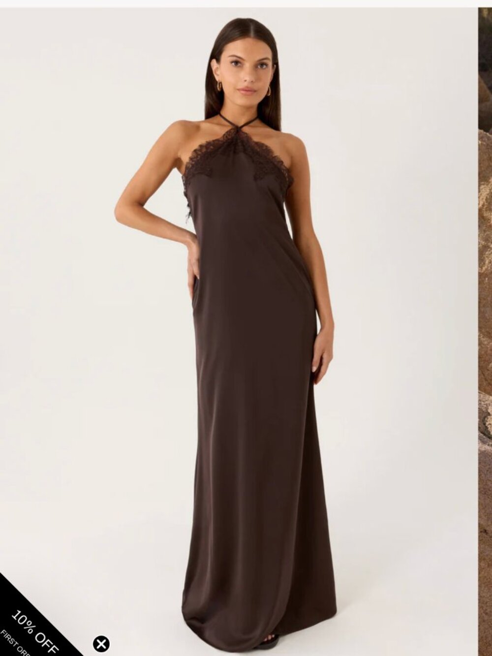 Peppermayo Samaria Halter Maxi Dress - Chocolate